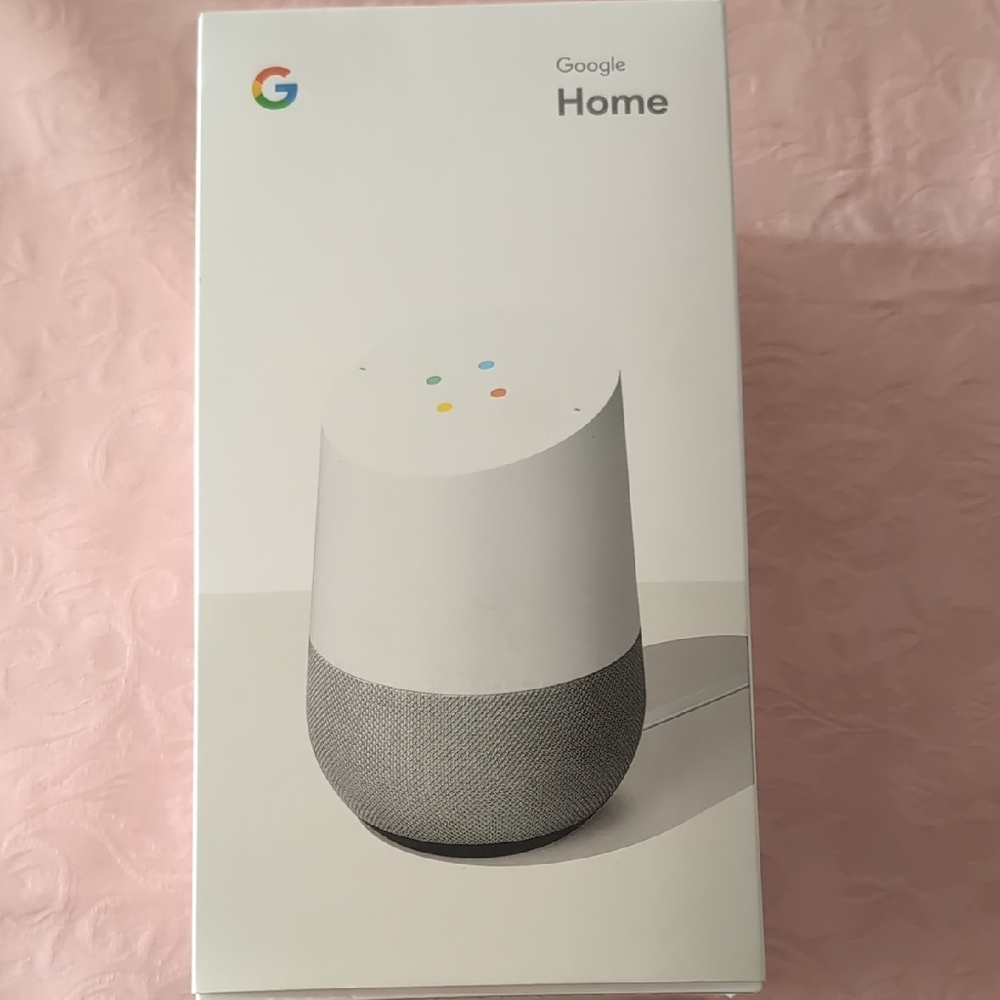 Google Home Smart Bluetooth Speaker With Voice Assistant in White and Gray
